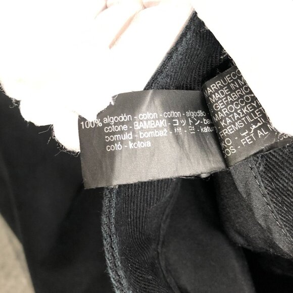 Zara Wide Leg Crop Capri Pants Womens 31 Black High Waisted Chino Cotton - Picture 9 of 11